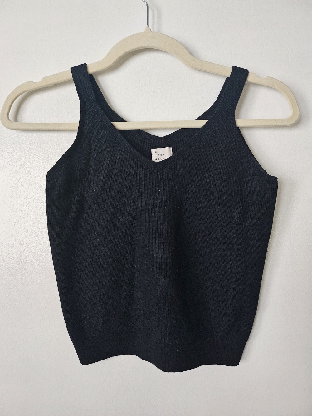 a new day Black Ribbed V-Neck Knit Tank